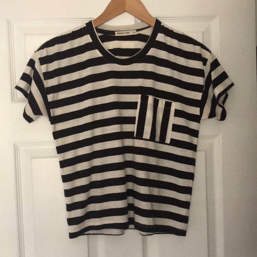 Marine layer crop pocket tee
